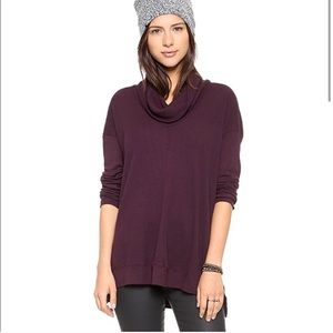 Splendid Cowl Neck Long Sleeve Thermal Burgundy